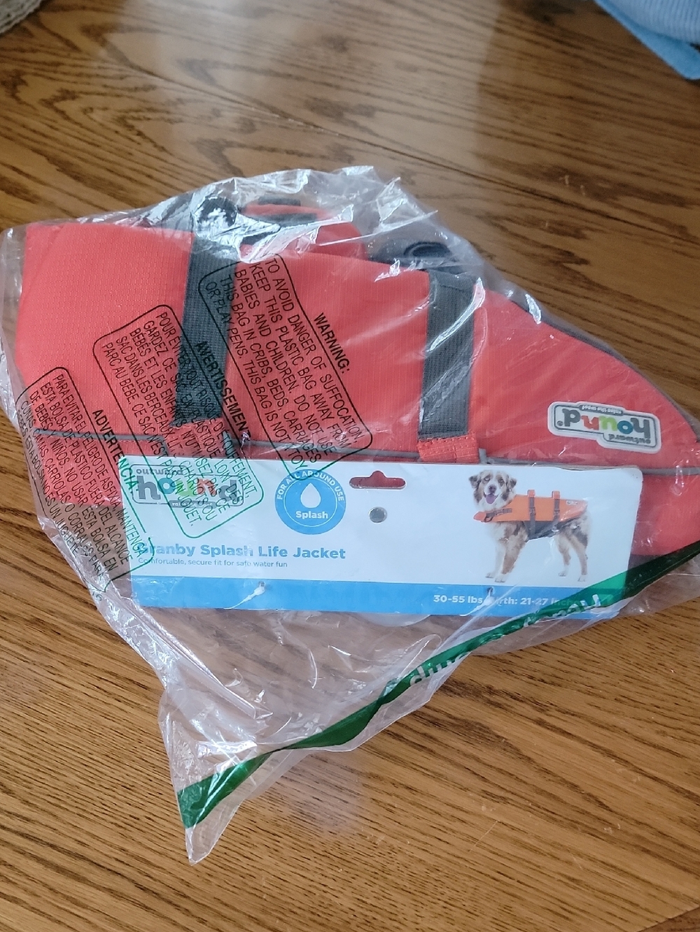 Outward Hound Bright Orange Dog Life Vest with Black Straps Size M 30-55LBS,